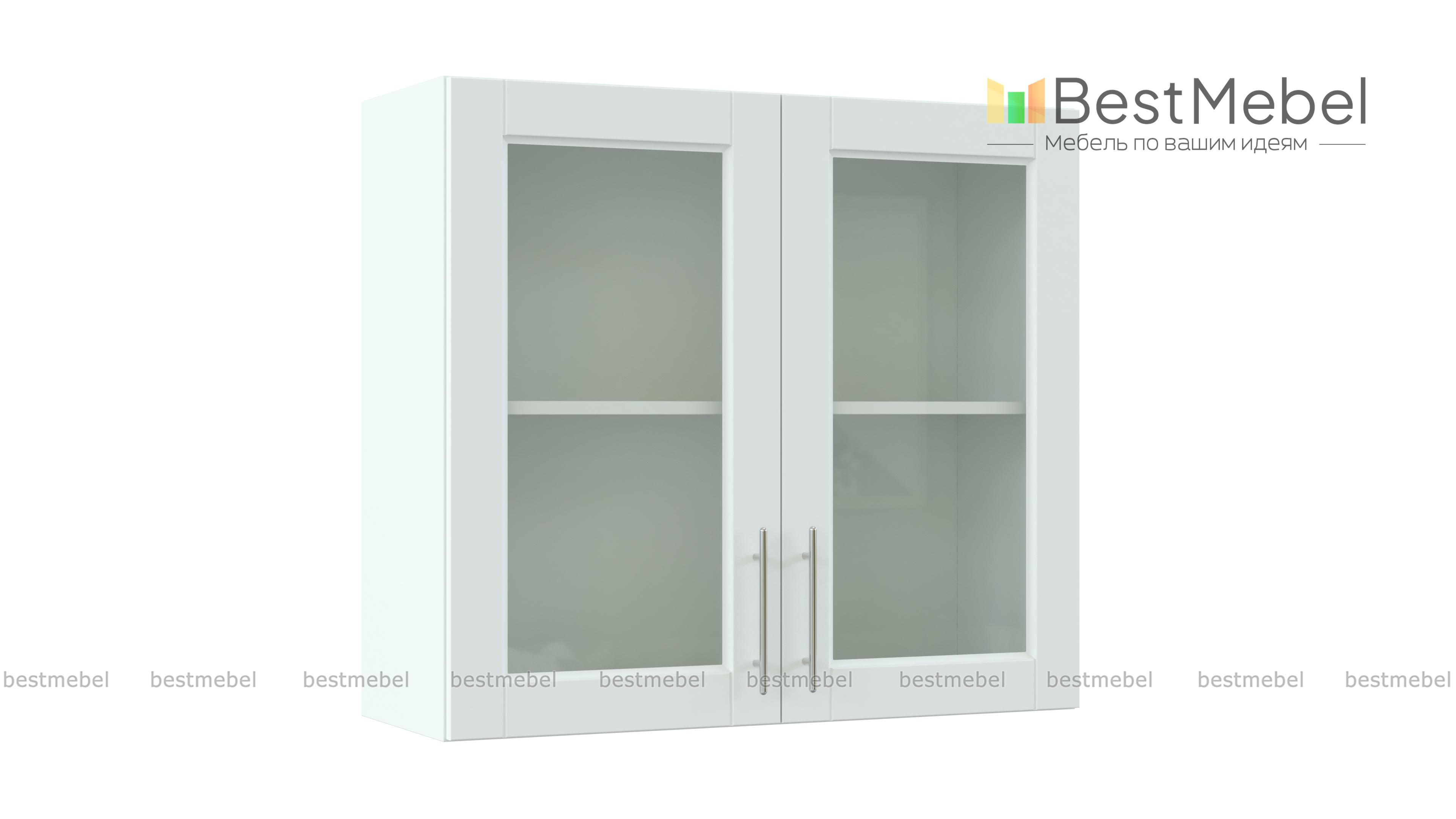 Шкаф верхний с 2-мя остекленными дверцами Сканди BMS - Фото