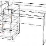 Схема сборки Письменный стол Моли BMS