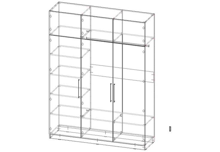 Распашной шкаф Вилета 6 (1800х2400х500)