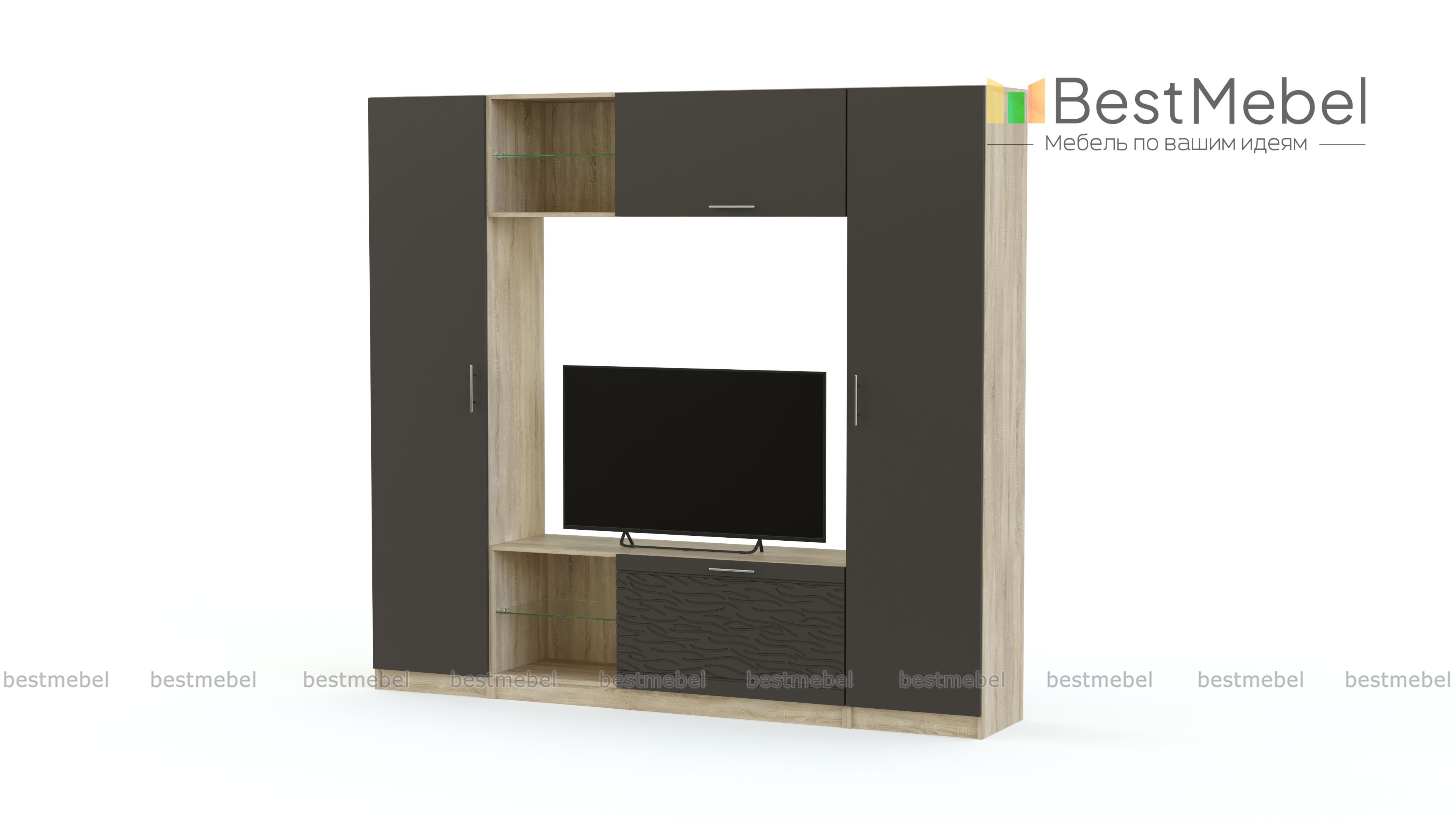 Стенка-горка Вельвет 2 Глянец BMS - Фото