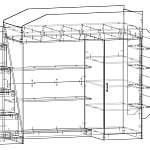 Схема сборки Детская кровать-чердак Миф 11.4 с полками BMS