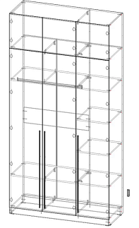 Шкаф распашной Депорте Люкс 30  (1300х2600х500)