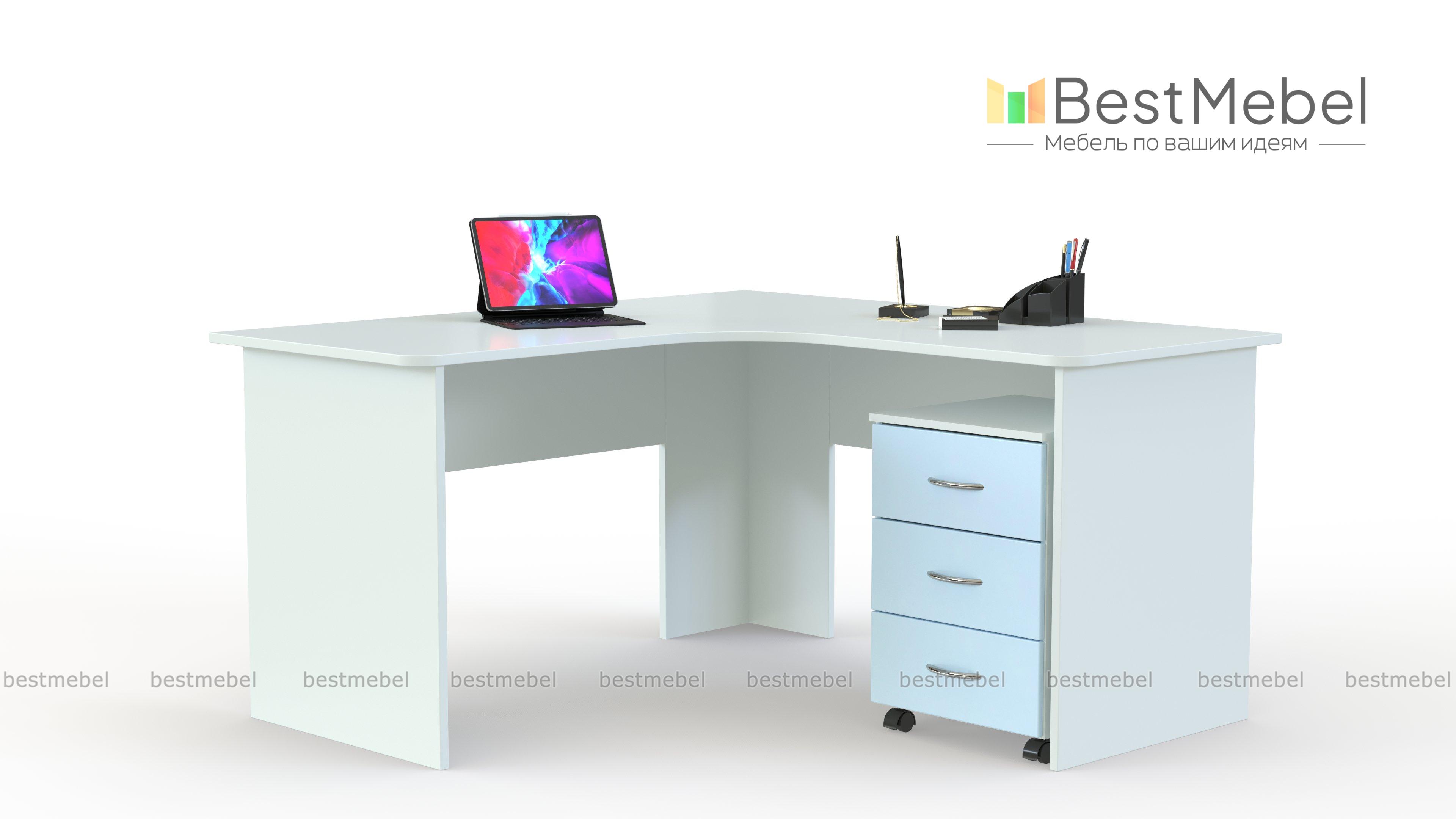 Стол угловой с тумбой Эмма-4 BMS - Фото