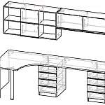 Схема сборки Угловой письменный стол для двоих Виктория 20 BMS